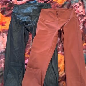 EUC LULULEMON sz 8: one-black, coated&one-terracotta (matching sz10 shirt free!)